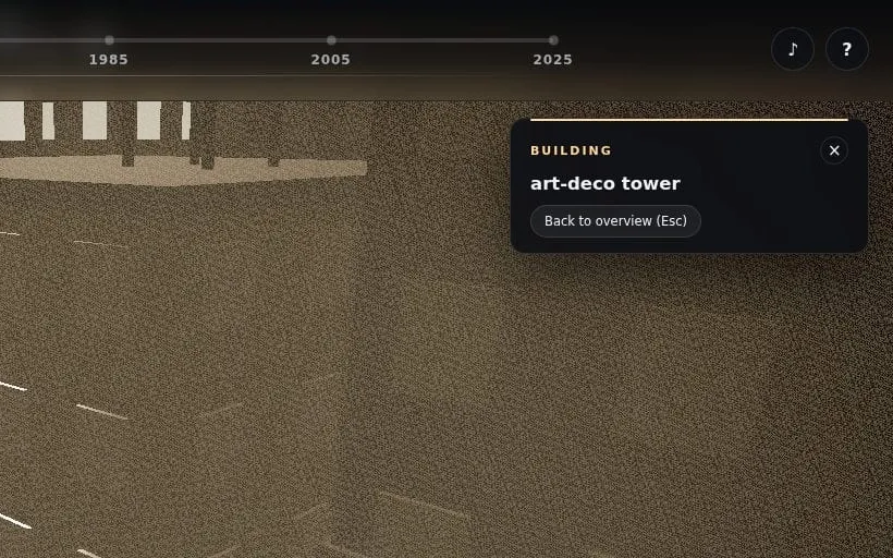 QA screenshot: a building info card with no description